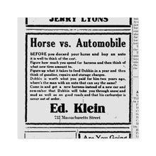 Load image into Gallery viewer, Horse v. Automobile Real 1915 advert (as shared by Elon Musk)